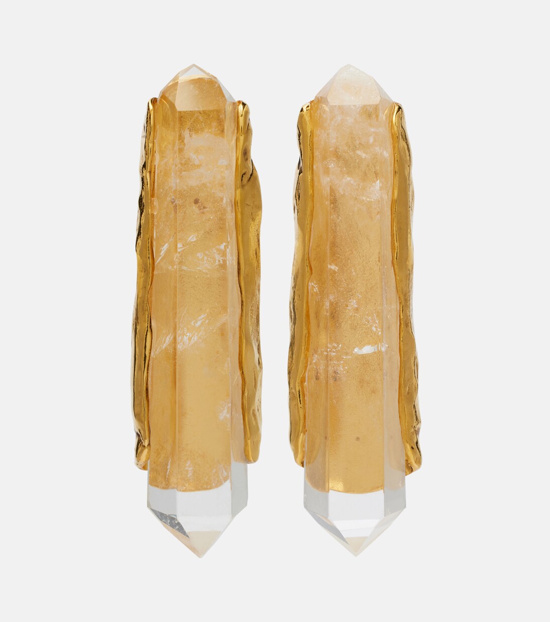 Obelisk embellished clip-on earrings | Saint Laurent