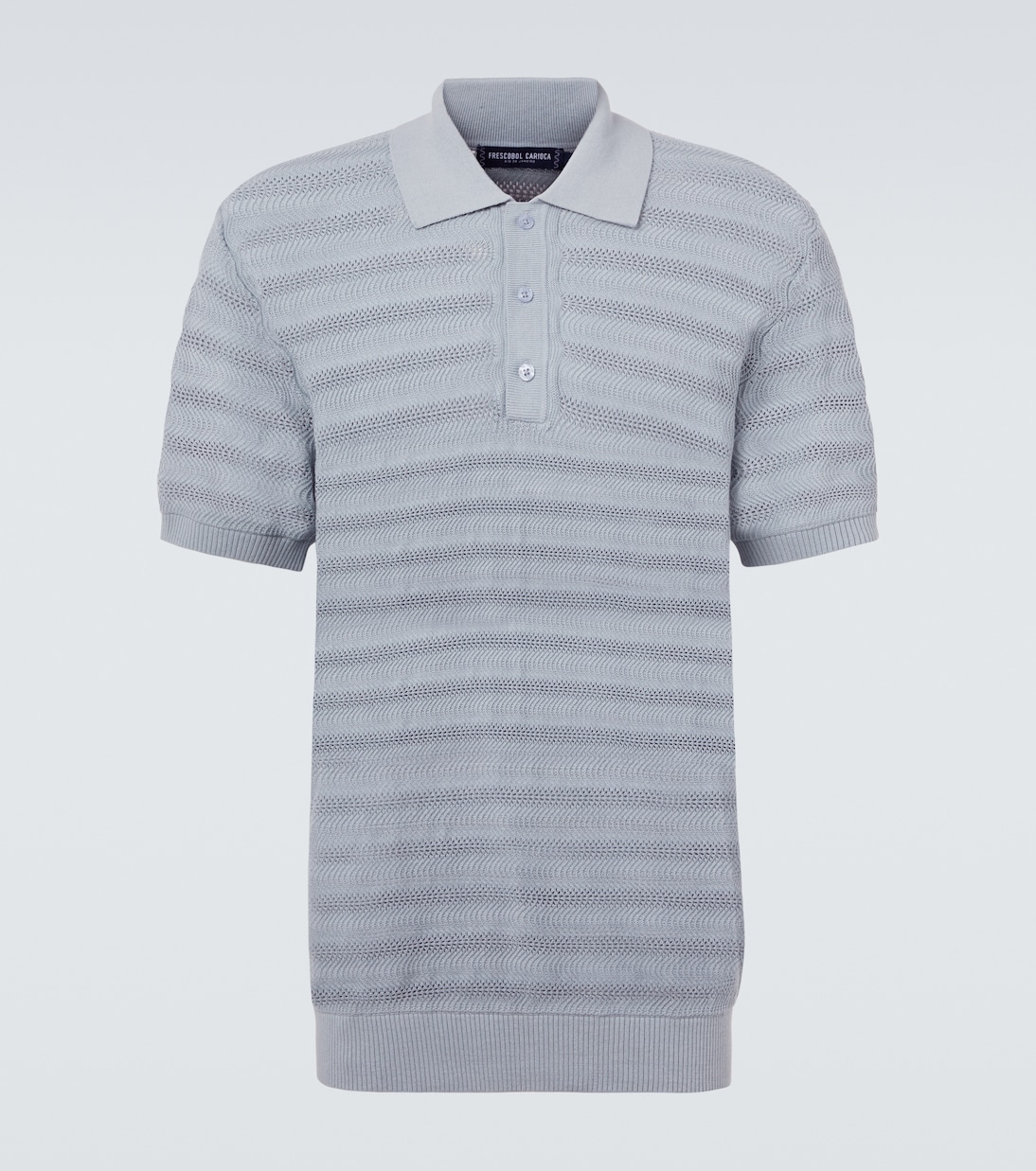 Vidal cotton jacquard polo shirt | Frescobol Carioca