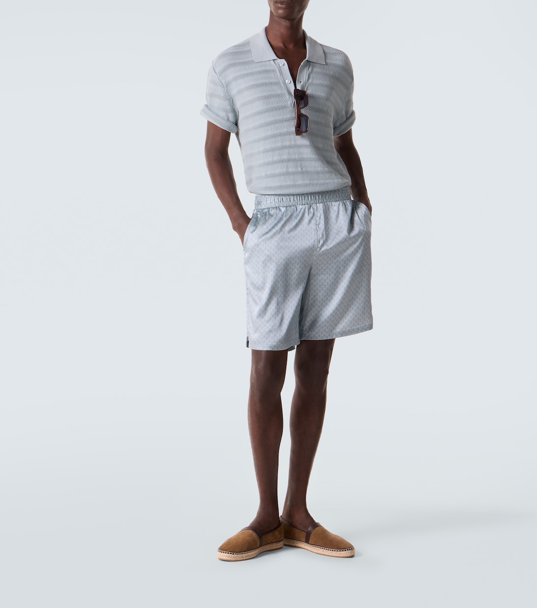 Vidal cotton jacquard polo shirt | Frescobol Carioca