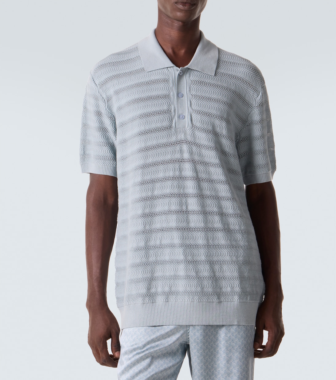 Vidal cotton jacquard polo shirt | Frescobol Carioca