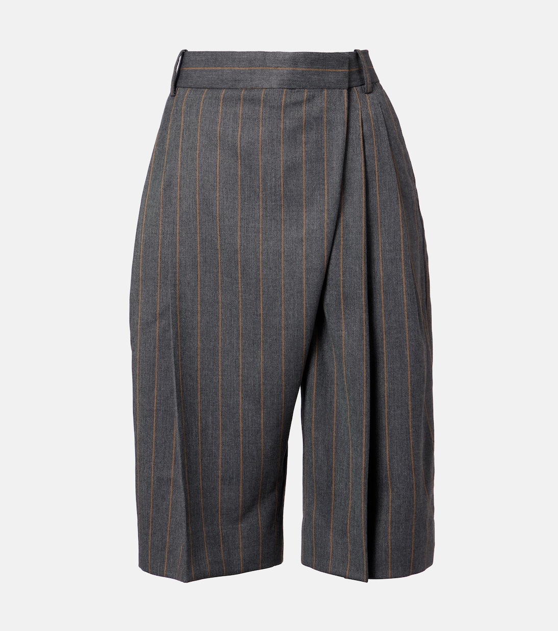Pinstripe wrap shorts | Ganni