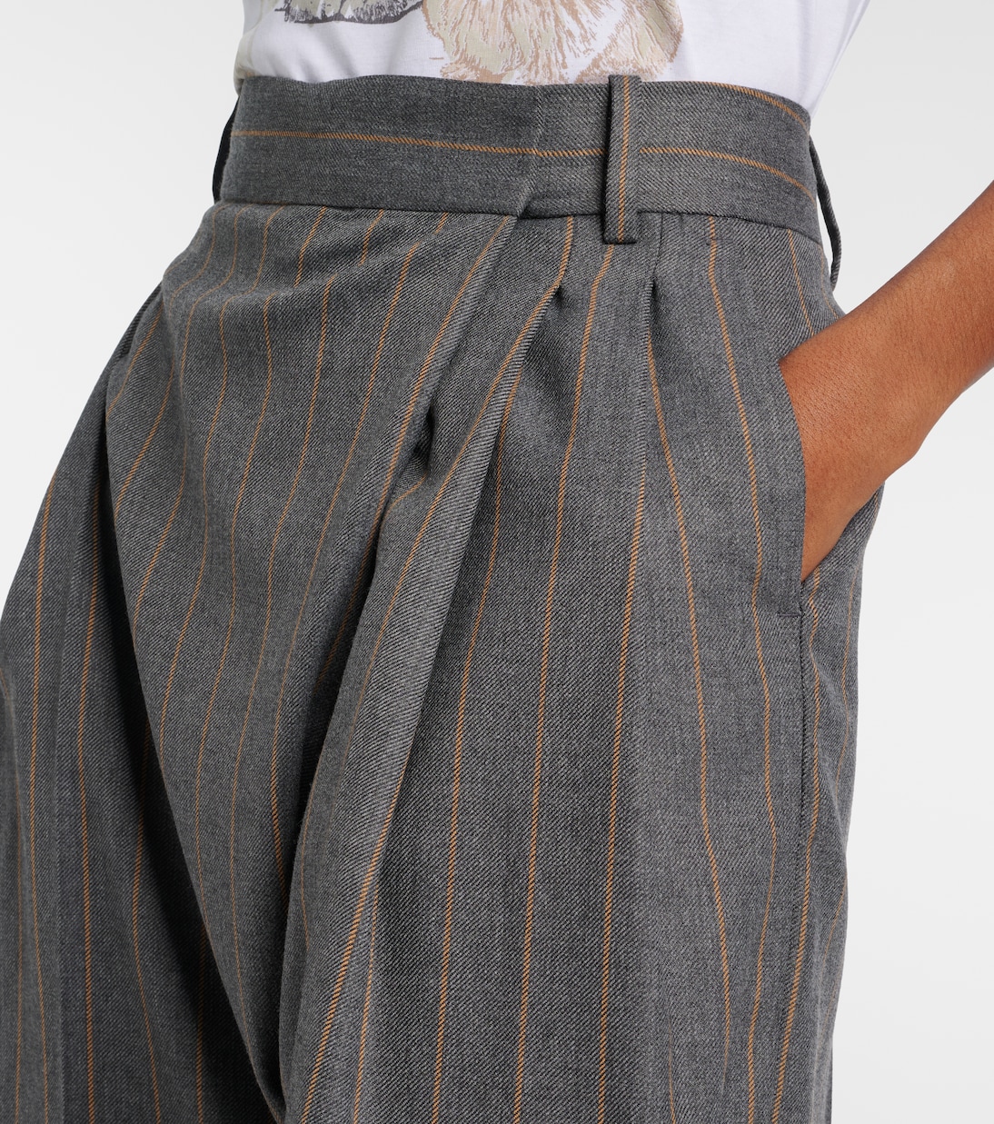 Pinstripe wrap shorts | Ganni