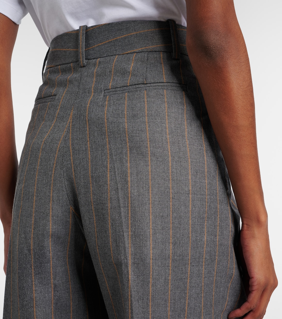 Pinstripe wrap shorts | Ganni