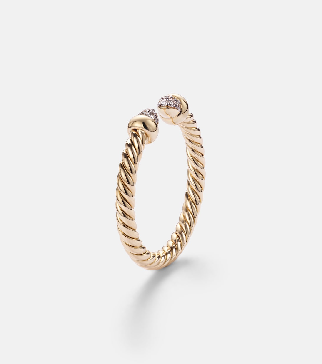 Cablespira® Micro 18kt gold ring with diamonds | David Yurman