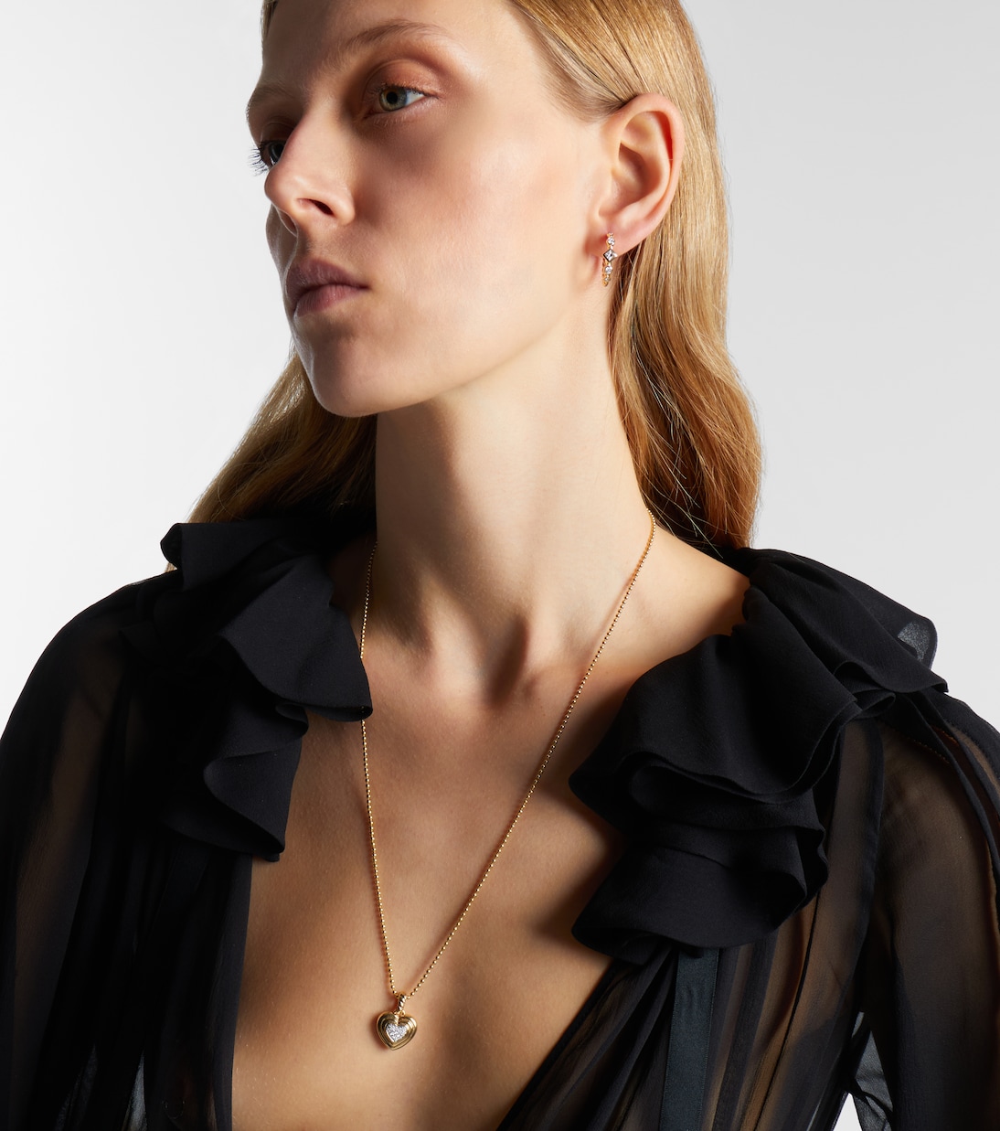 Puffy Heart Amulet 18kt gold (750/1000) pendant with diamonds | David Yurman