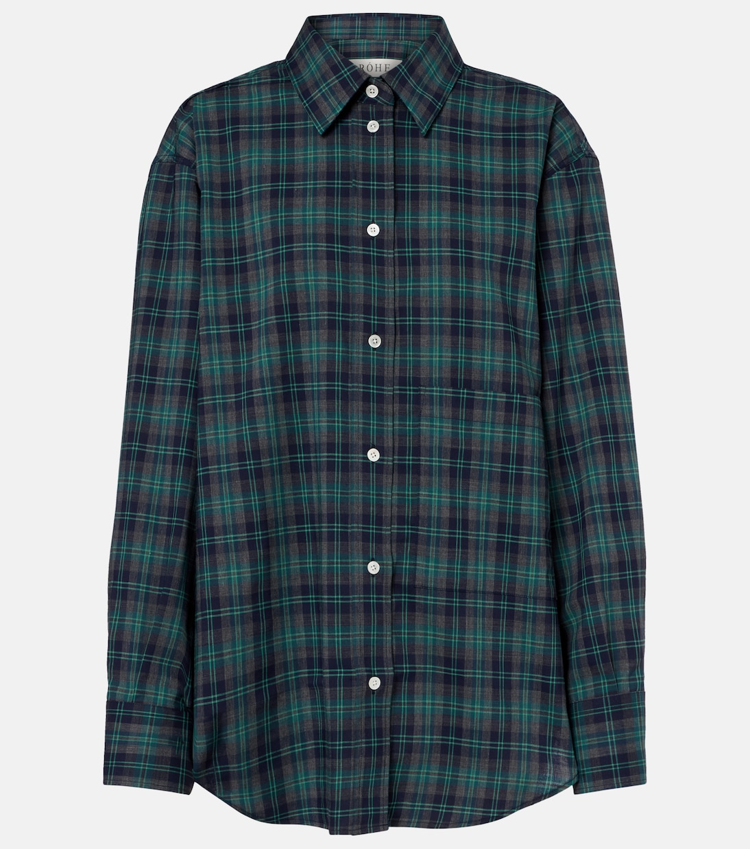 Checked oversized wool-blend shirt | Róhe