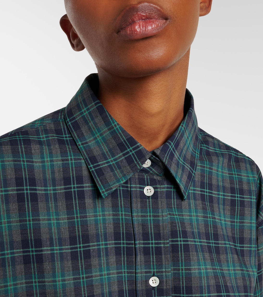 Checked oversized wool-blend shirt | Róhe