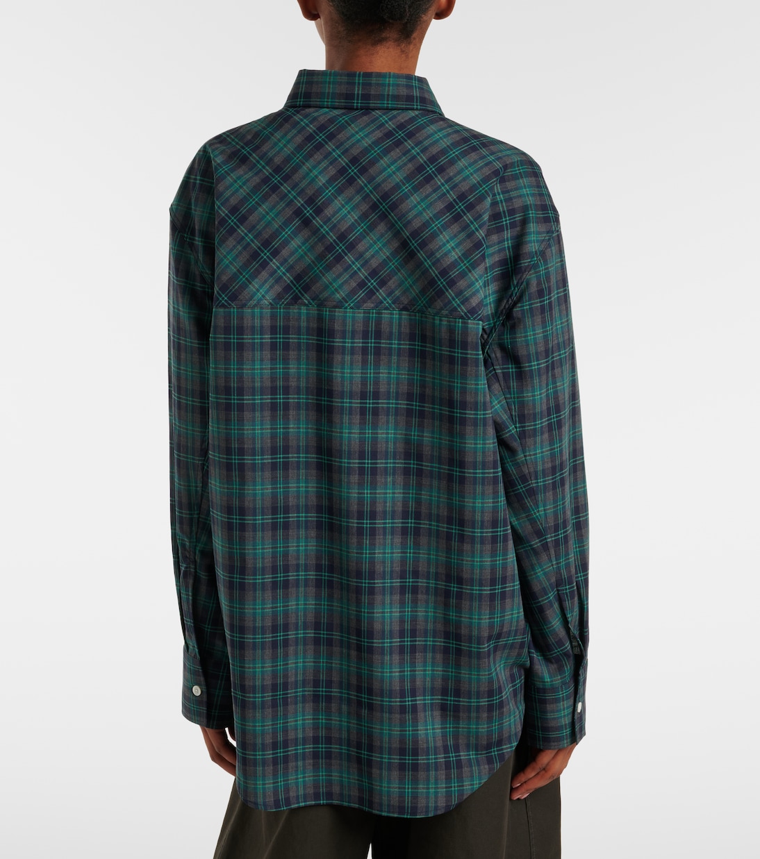 Checked oversized wool-blend shirt | Róhe