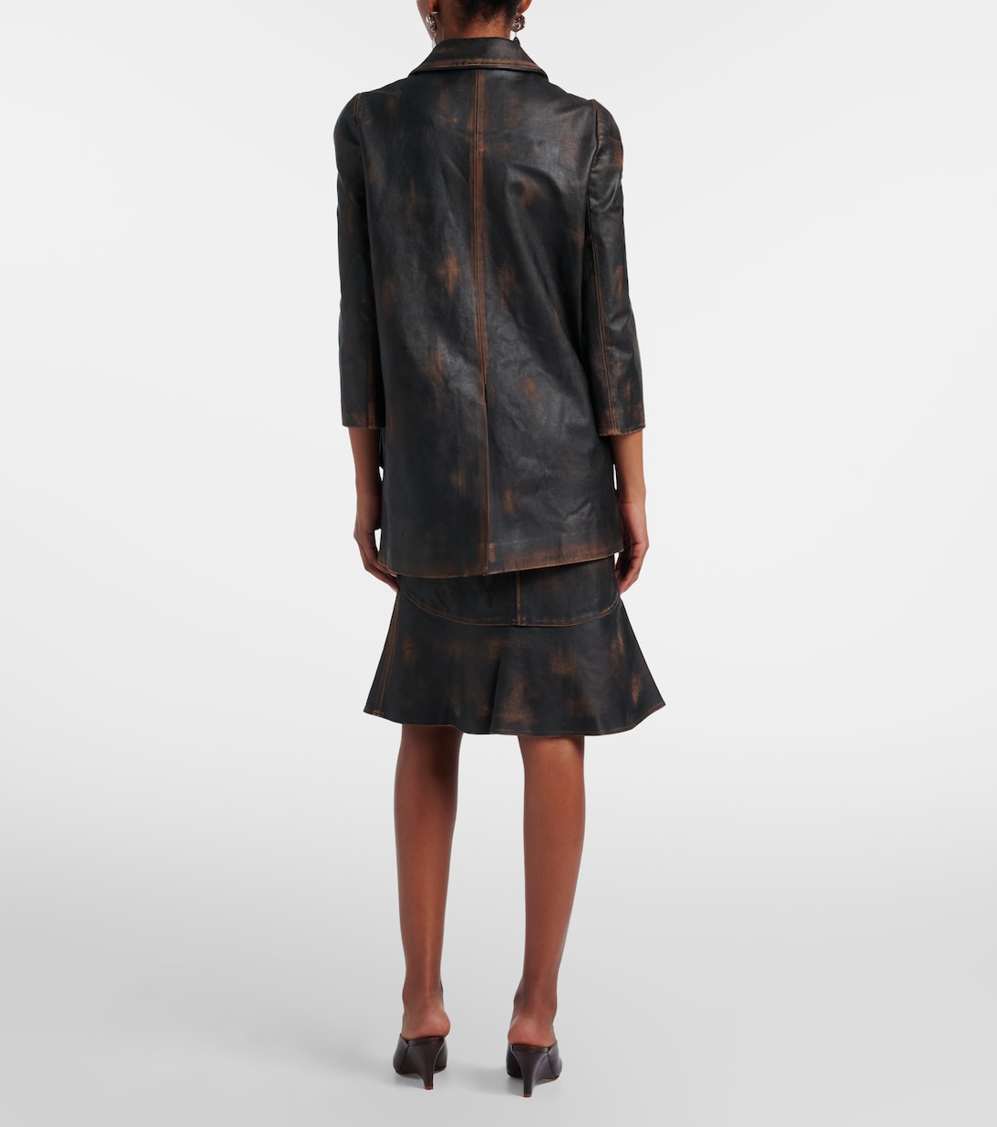 Leather midi skirt | Shushu/Tong