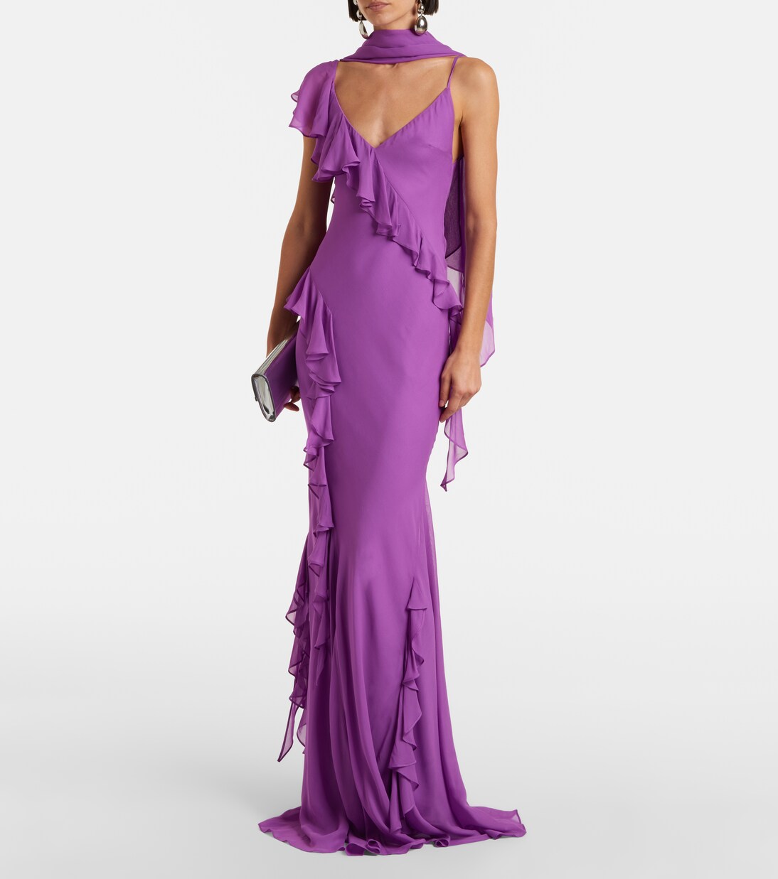 Mayara ruffled georgette gown | De La Vali