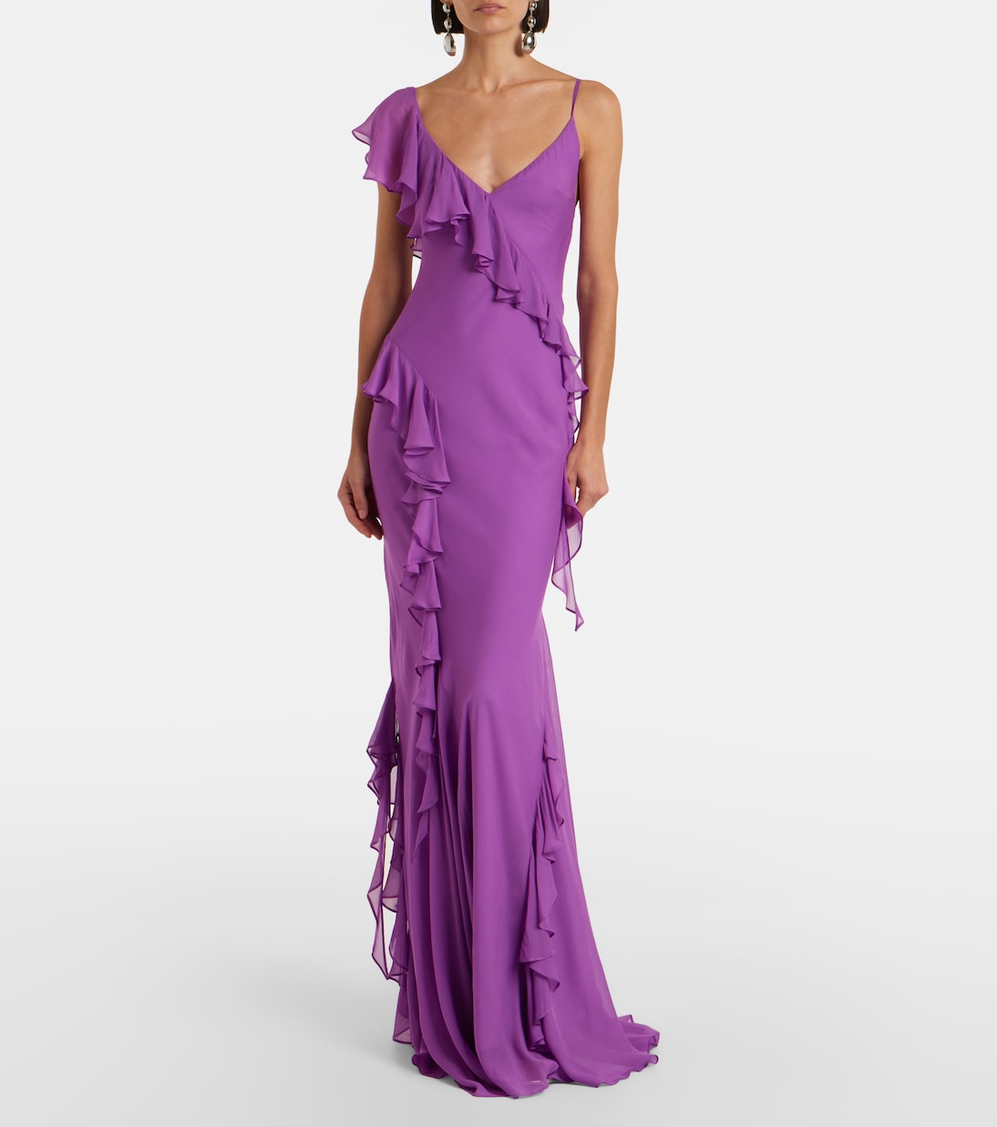 Mayara ruffled georgette gown | De La Vali