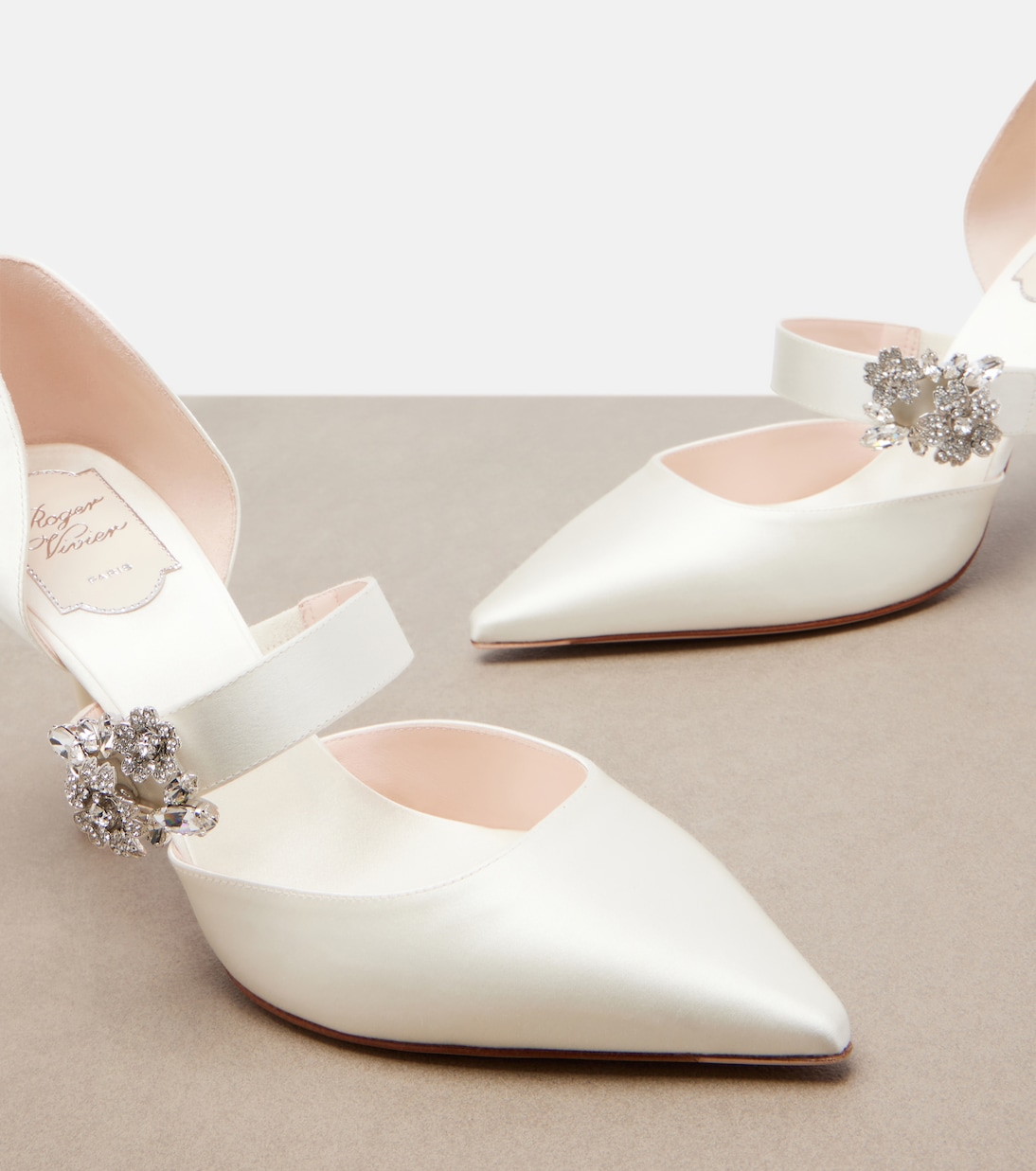 Mini Bouquet embellished satin pumps | Roger Vivier