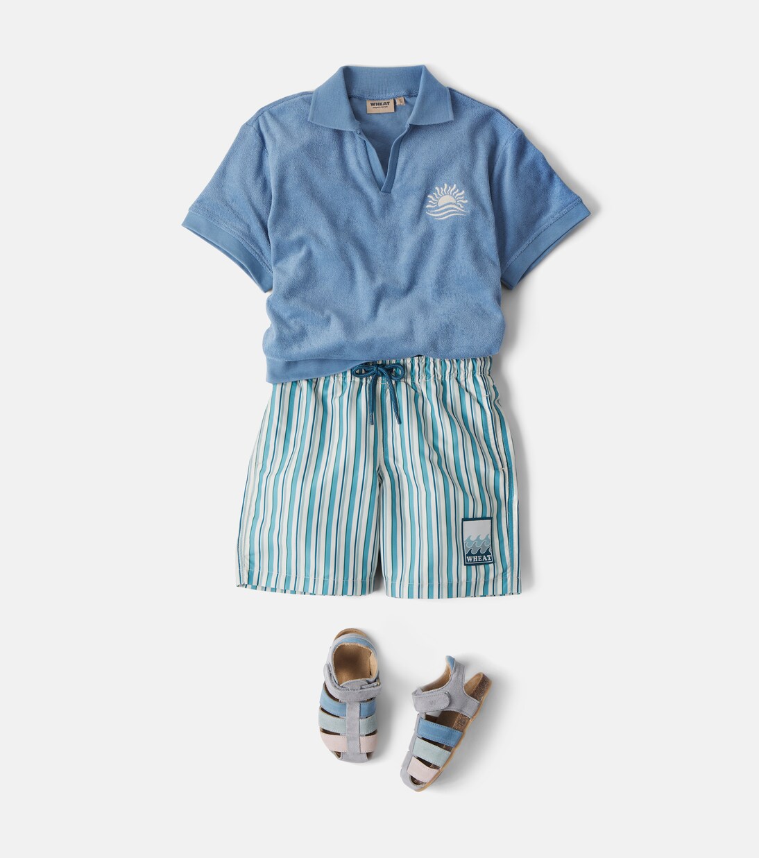 Hansi striped swim tunks | Wheat