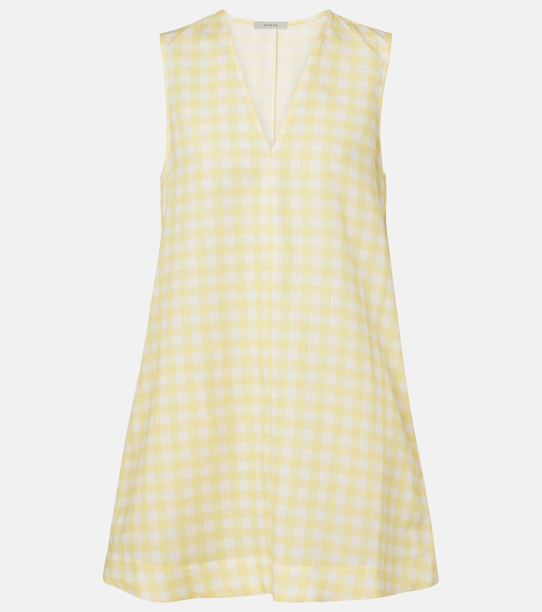 Gingham linen and cotton minidress | Asceno