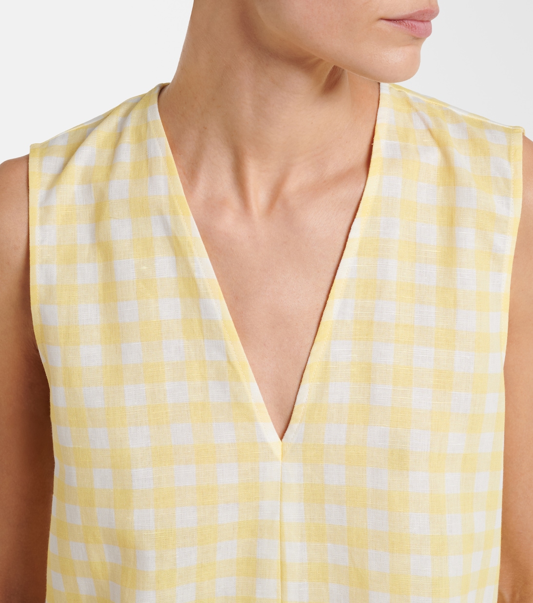 Gingham linen and cotton minidress | Asceno