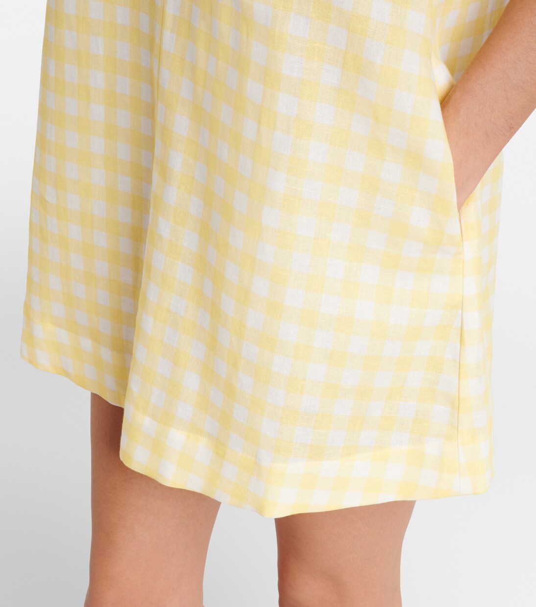 Gingham linen and cotton minidress | Asceno