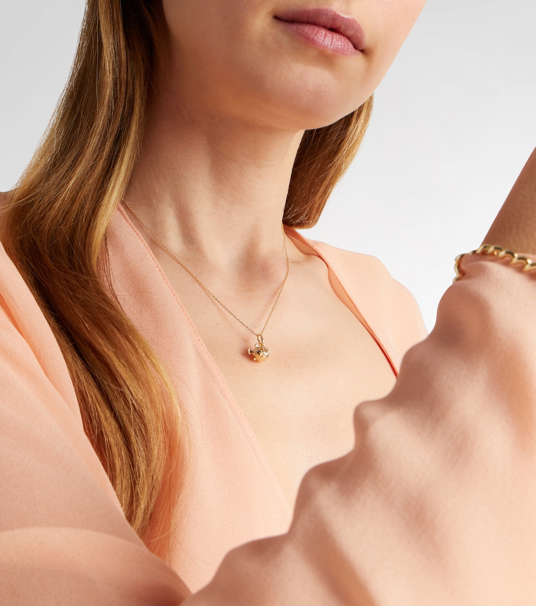 Collier Puffer Fish en or 14 ct (585/1000) et diamants | Stone and Strand