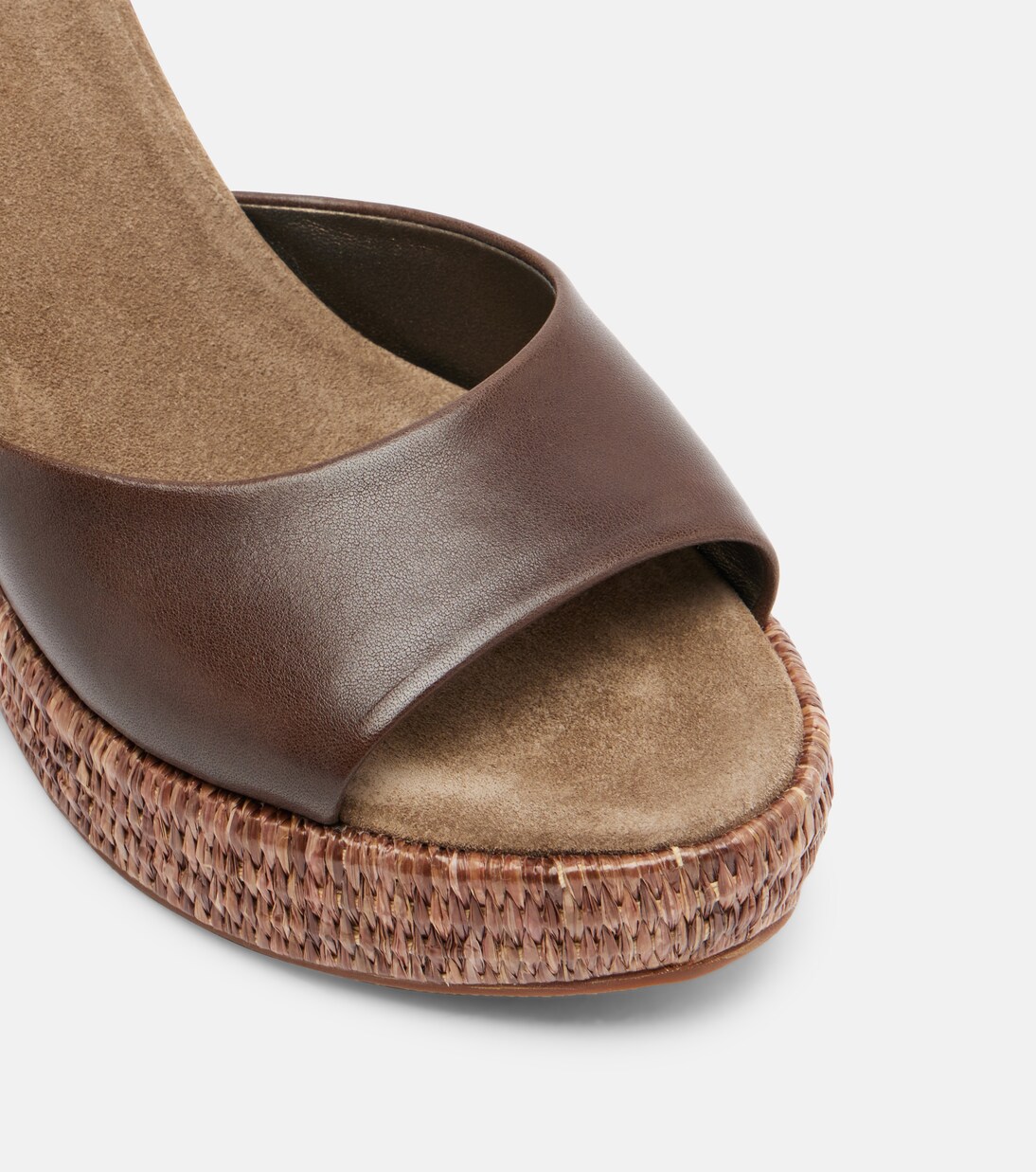 Monili leather espadrille wedges | Brunello Cucinelli