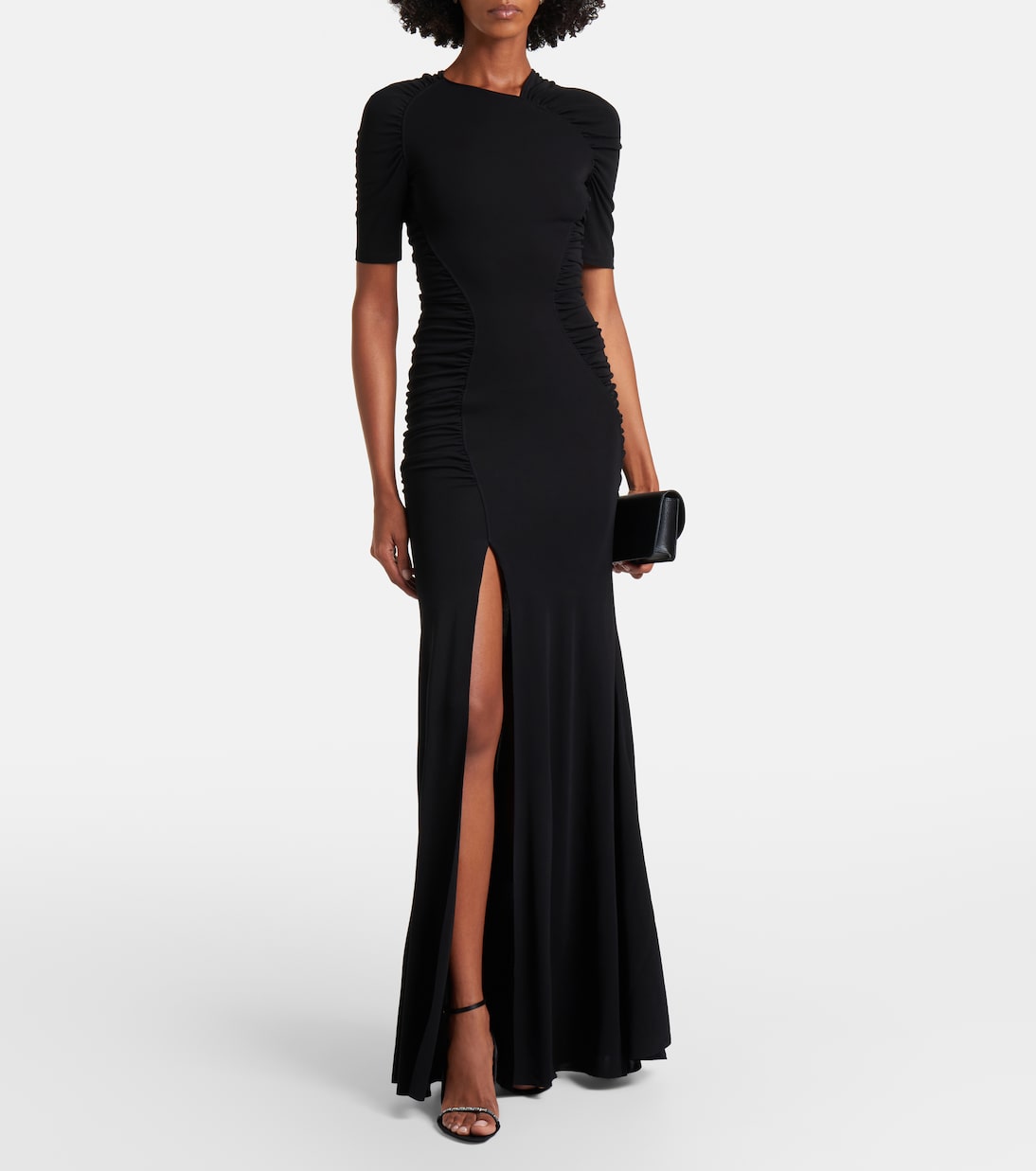 Vestido de fiesta de crepé jersey fruncido | Victoria Beckham