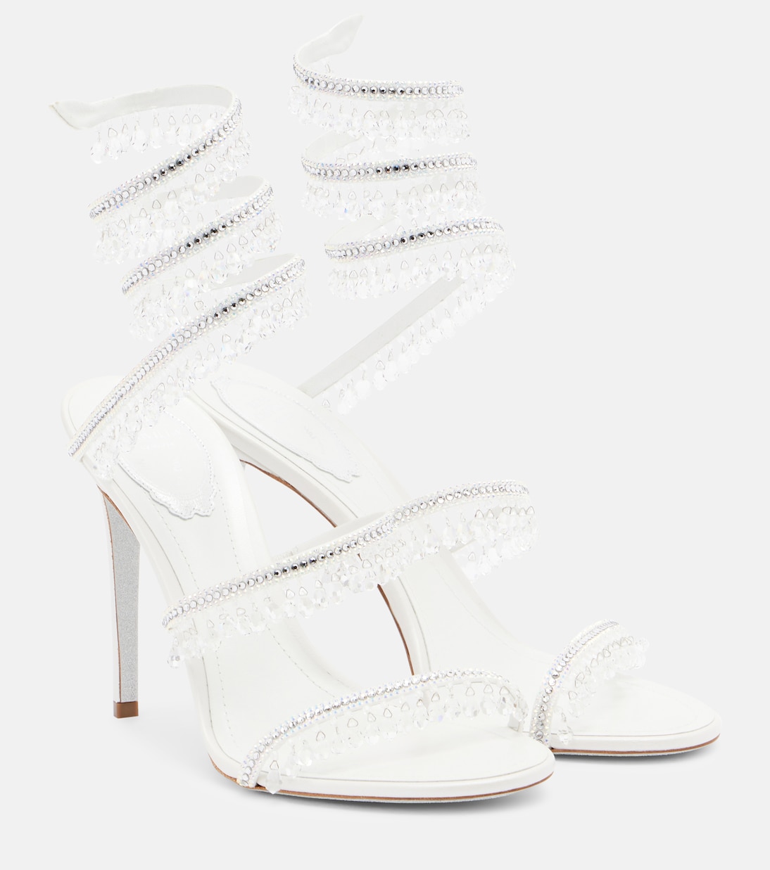 Chandelier embellished satin sandals | Rene Caovilla