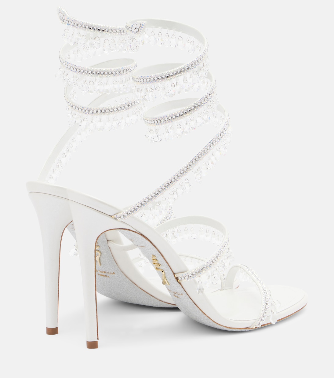 Chandelier embellished satin sandals | Rene Caovilla
