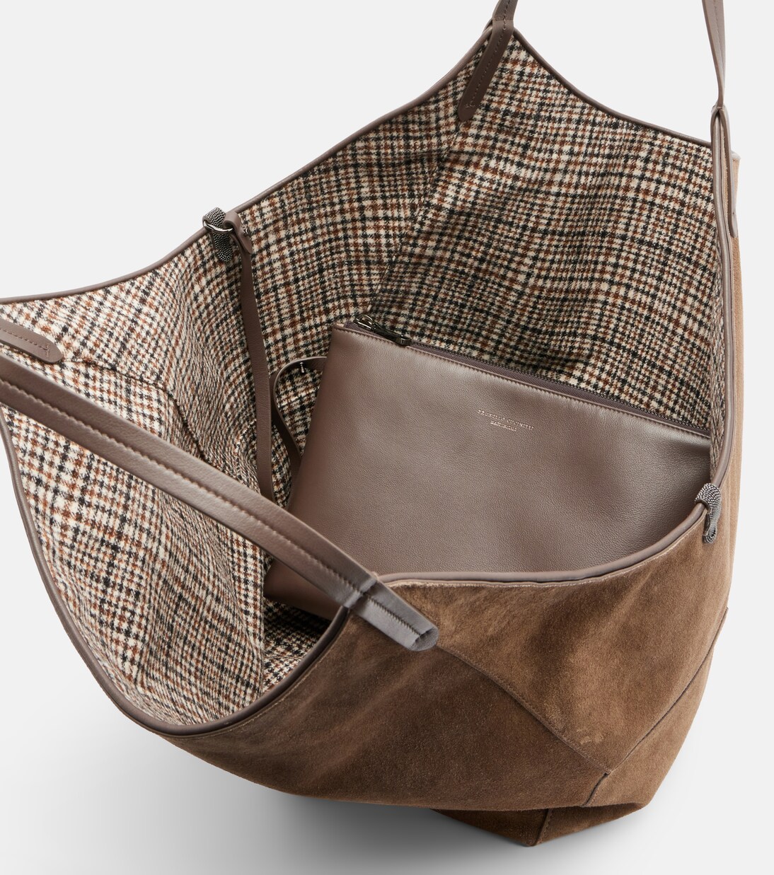 Medium suede tote bag | Brunello Cucinelli