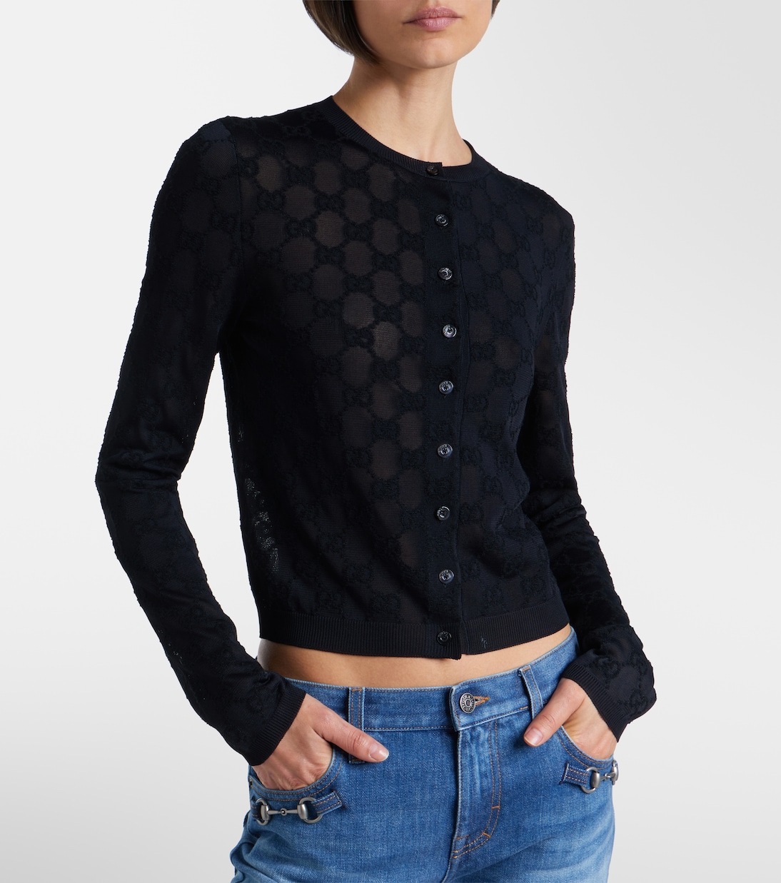 Cardigan GG aus Crêpe | Gucci