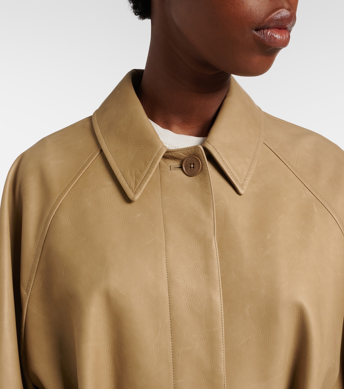 Amaya belted leather car coat | The Row