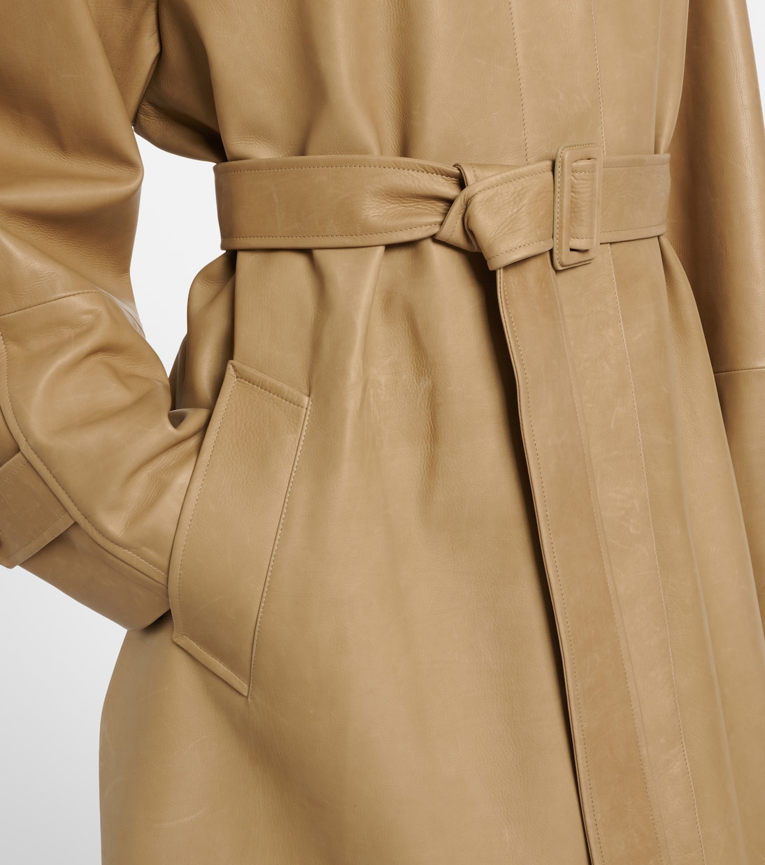 Amaya belted leather car coat | The Row