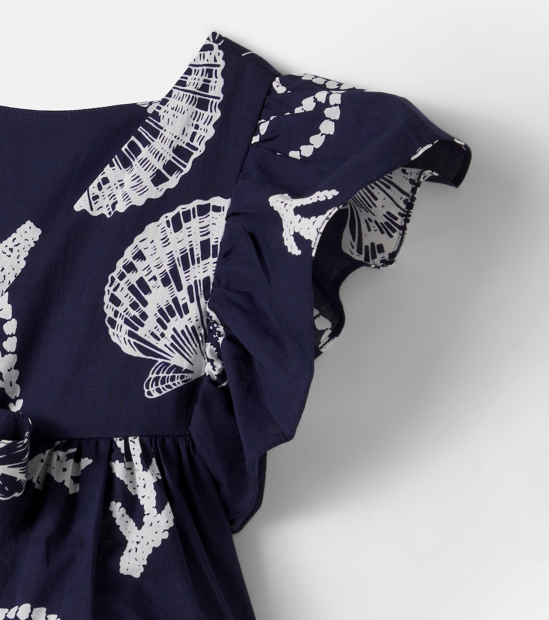 Cycas printed ruffled cotton top | Poupette St Barth Kids