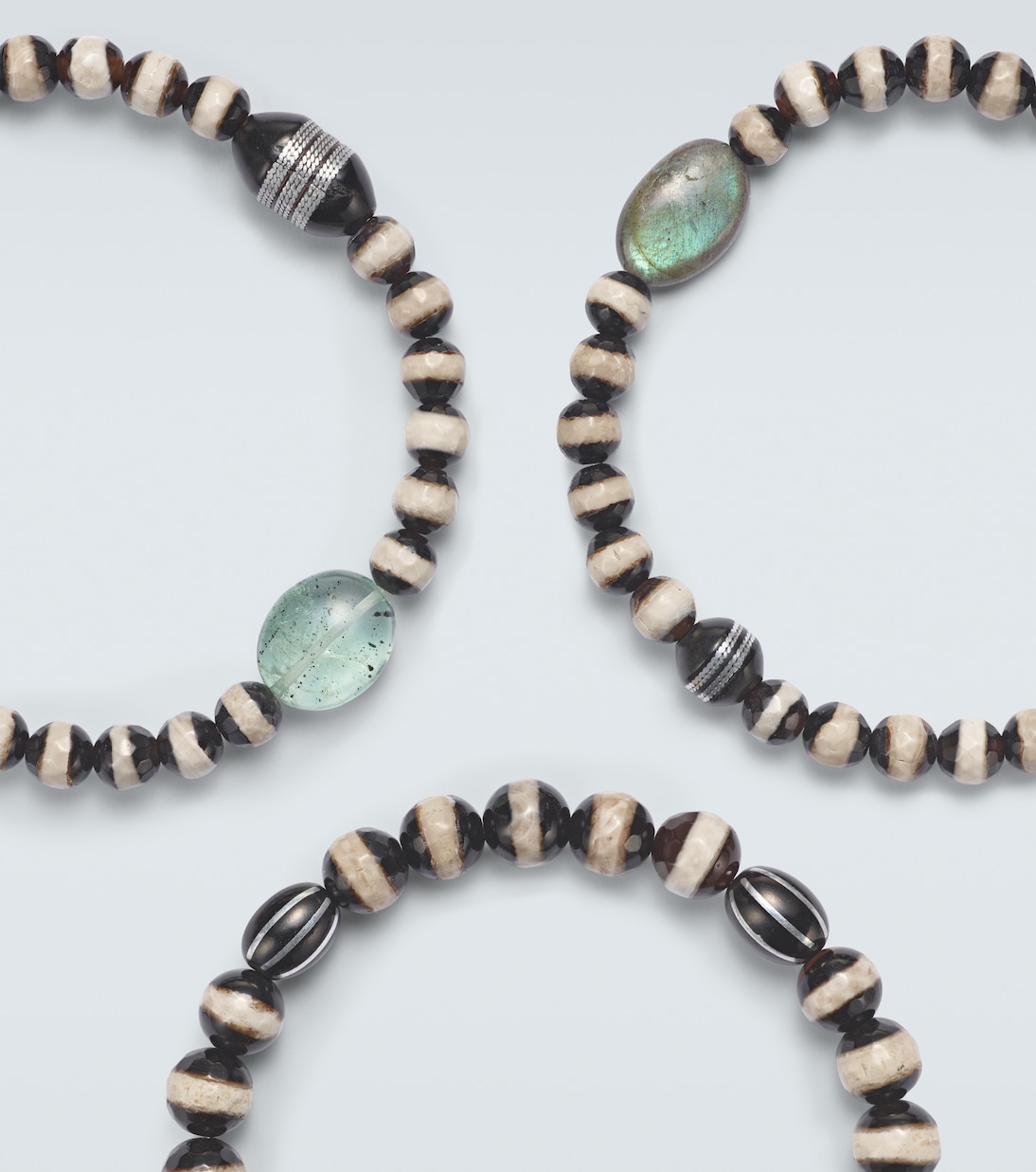Set of 3 beaded bracelets with gemstones | Ileana Makri