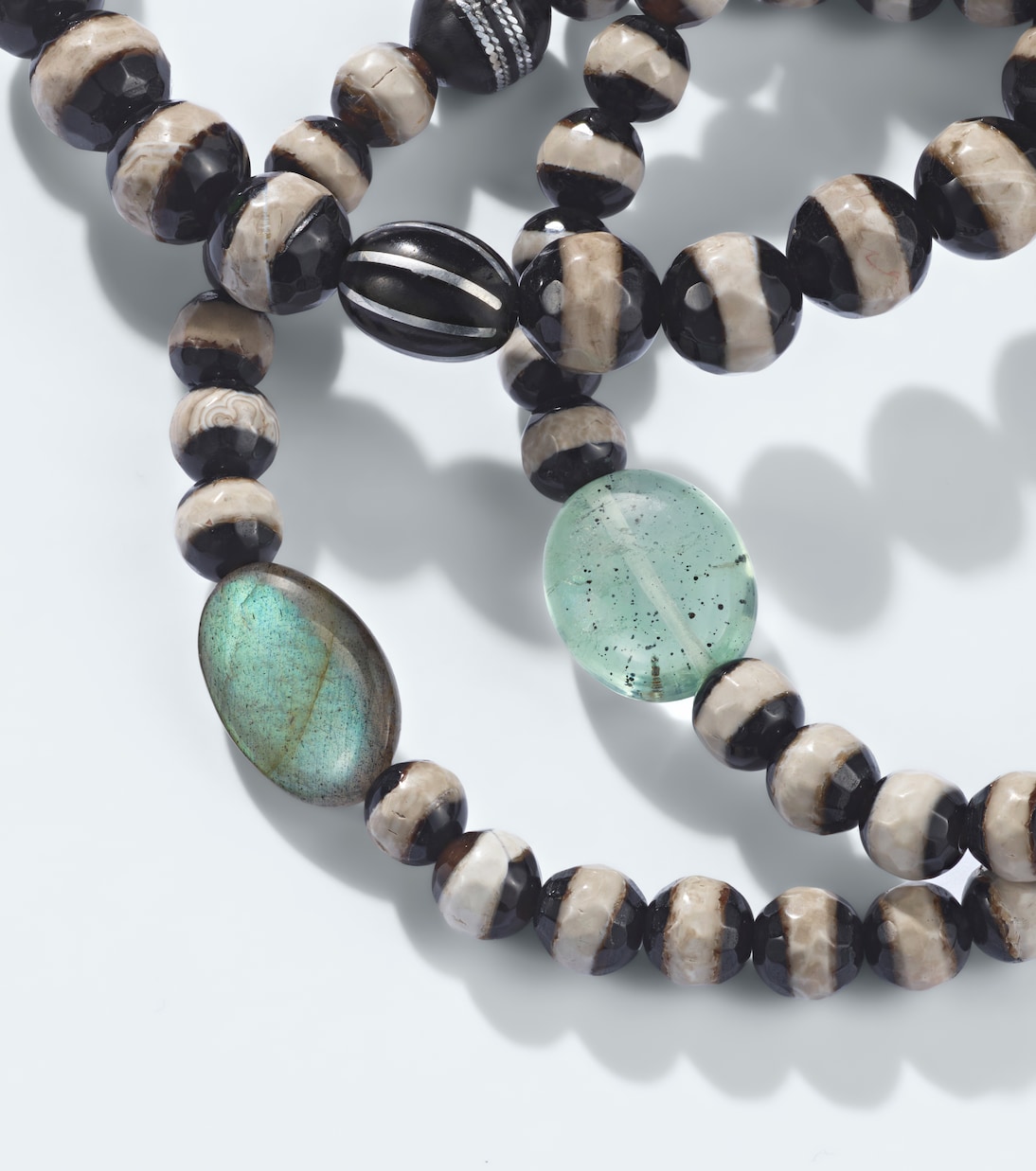 Set of 3 beaded bracelets with gemstones | Ileana Makri