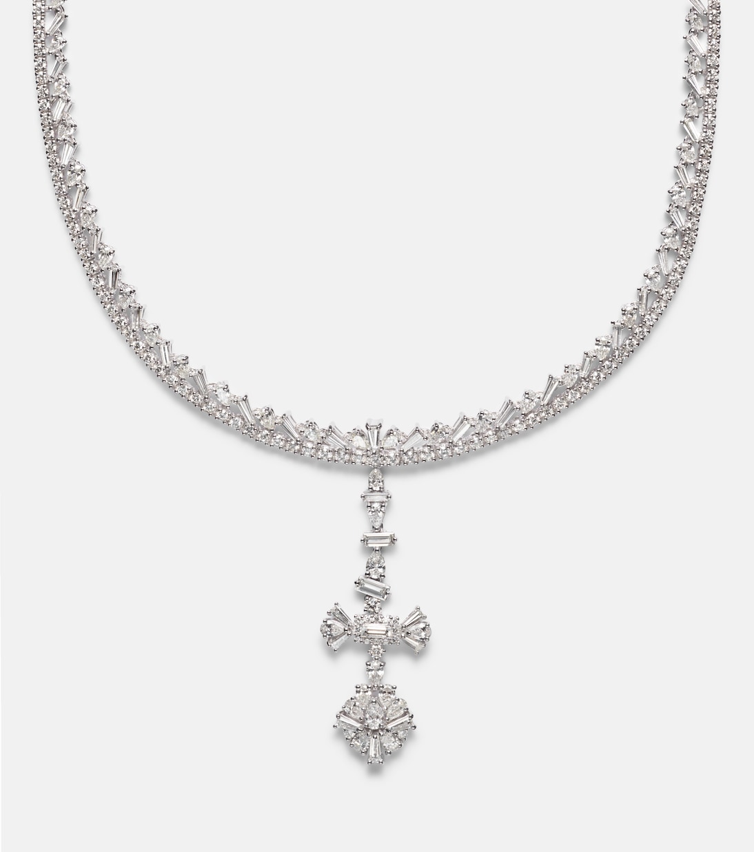 Y-Couture 18kt white gold pendant necklace with diamonds | Yeprem