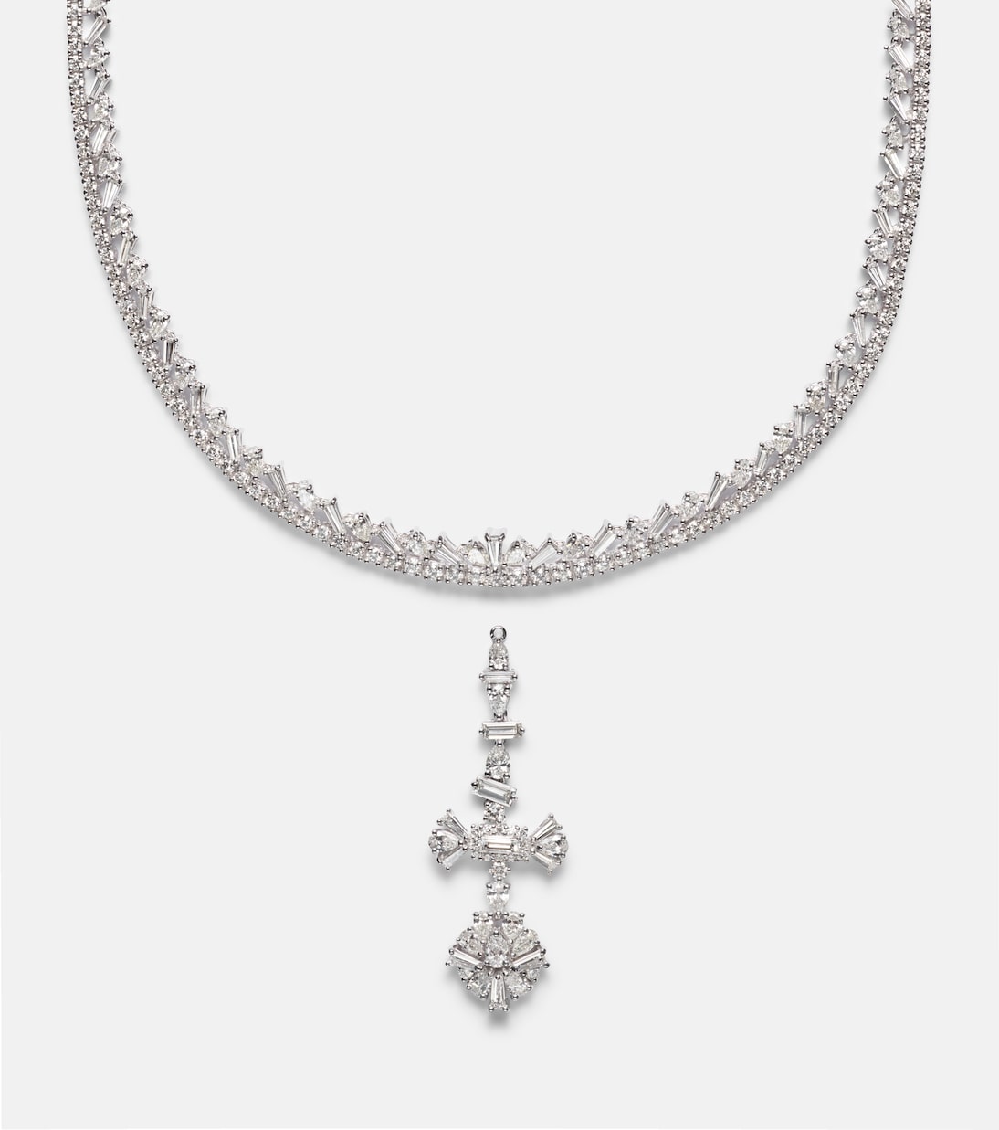 Y-Couture 18kt white gold pendant necklace with diamonds | Yeprem