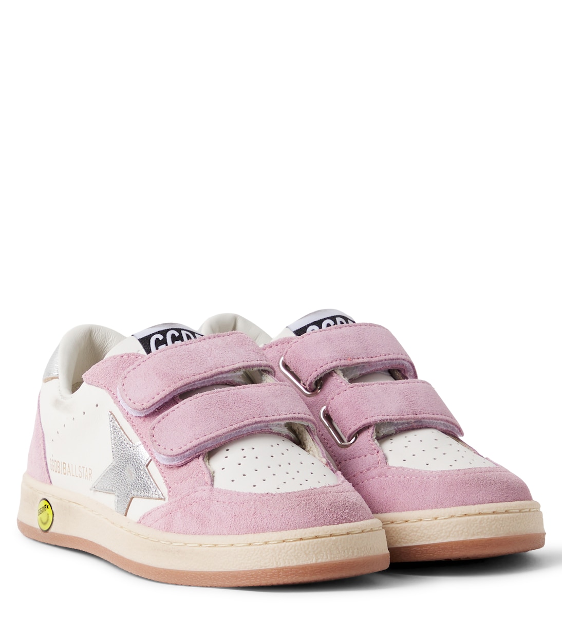 Ball Star suede-trimmed leather sneakers | Golden Goose Kids