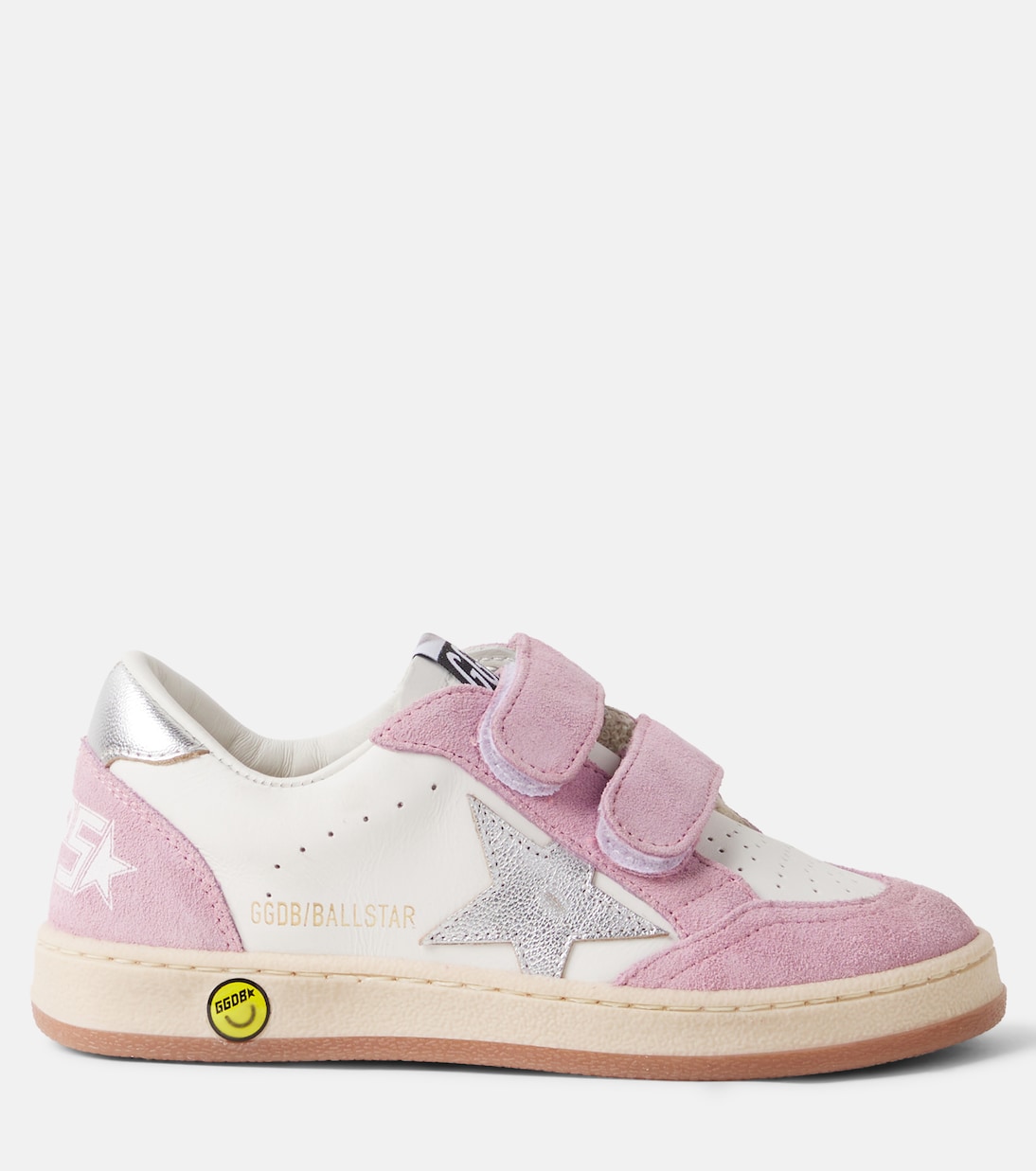 Ball Star suede-trimmed leather sneakers | Golden Goose Kids