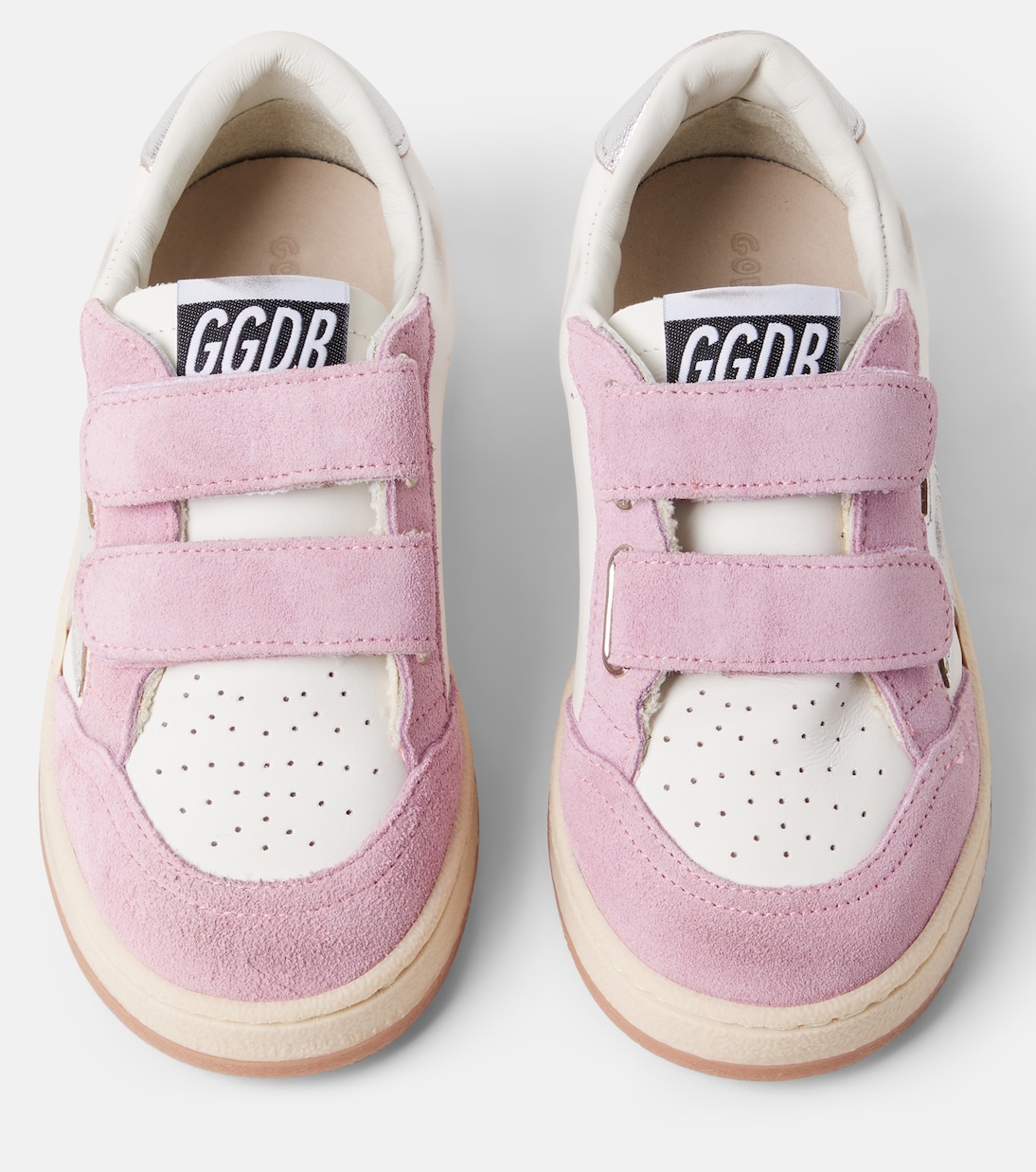 Ball Star suede-trimmed leather sneakers | Golden Goose Kids
