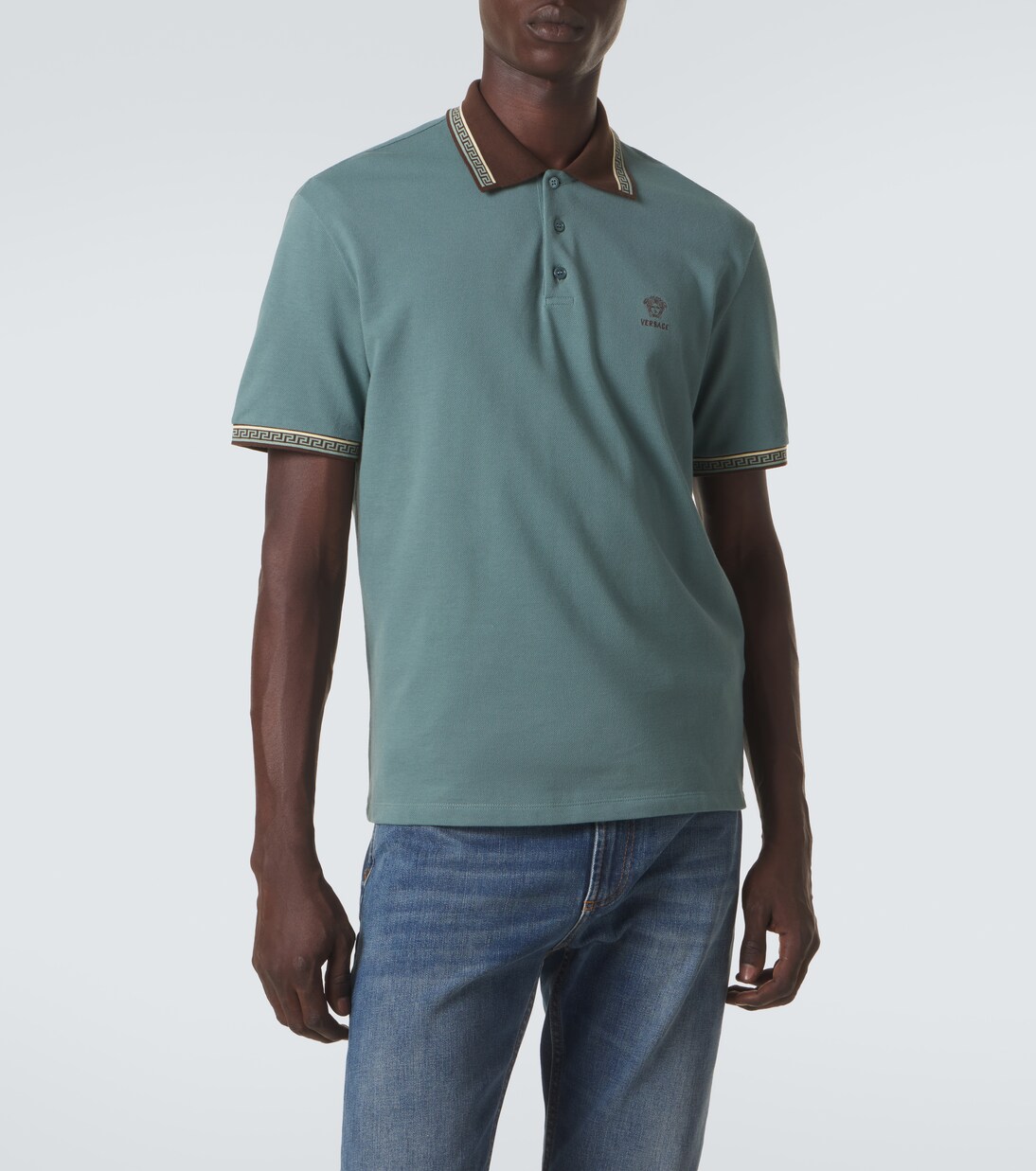 Polohemd Greca aus Baumwoll-Piqué | Versace