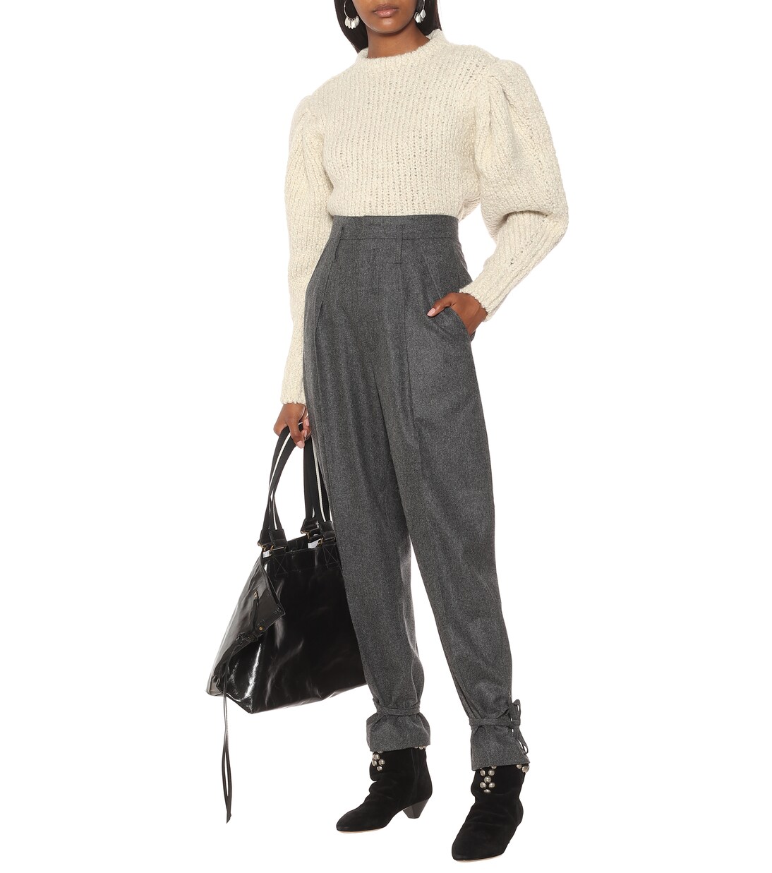 Pantalon Racomisl à taille haute en laine | Isabel Marant