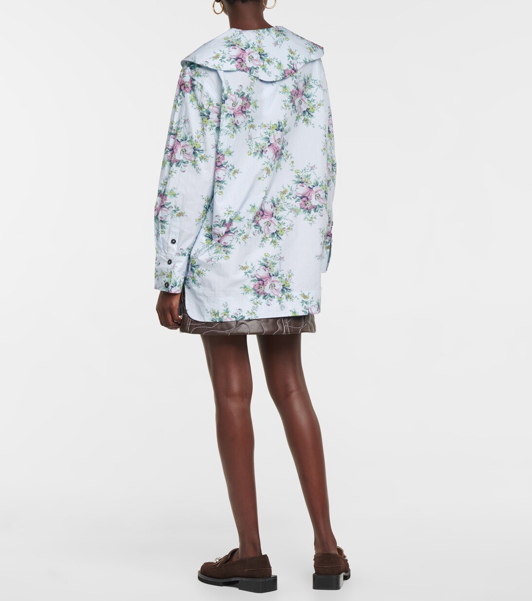 Blouse en coton à fleurs | Ganni
