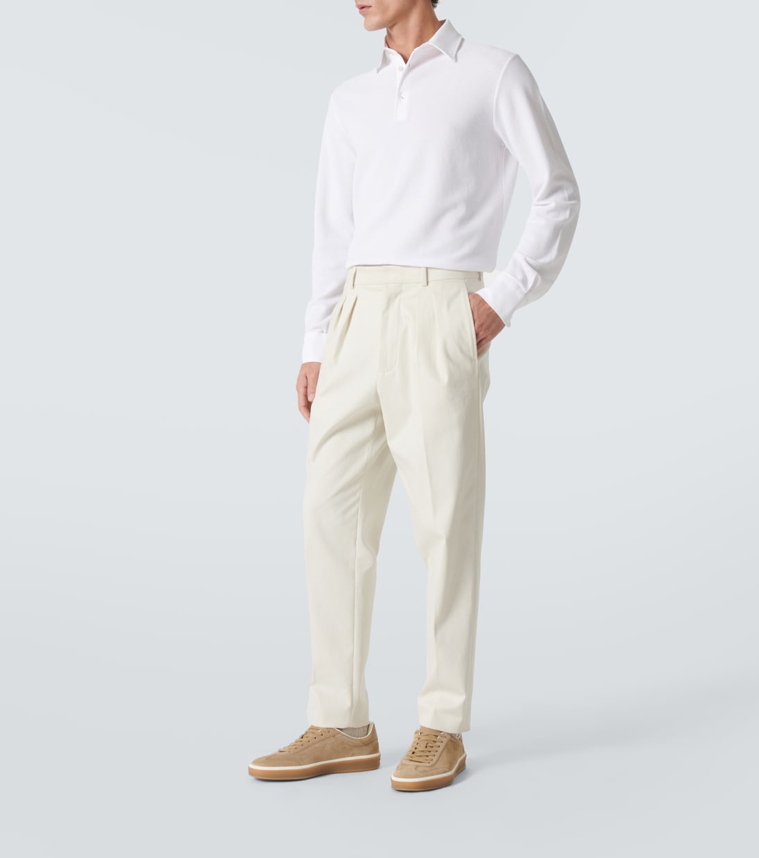 코튼 롱 슬리브 폴로 스웨터 | Loro Piana