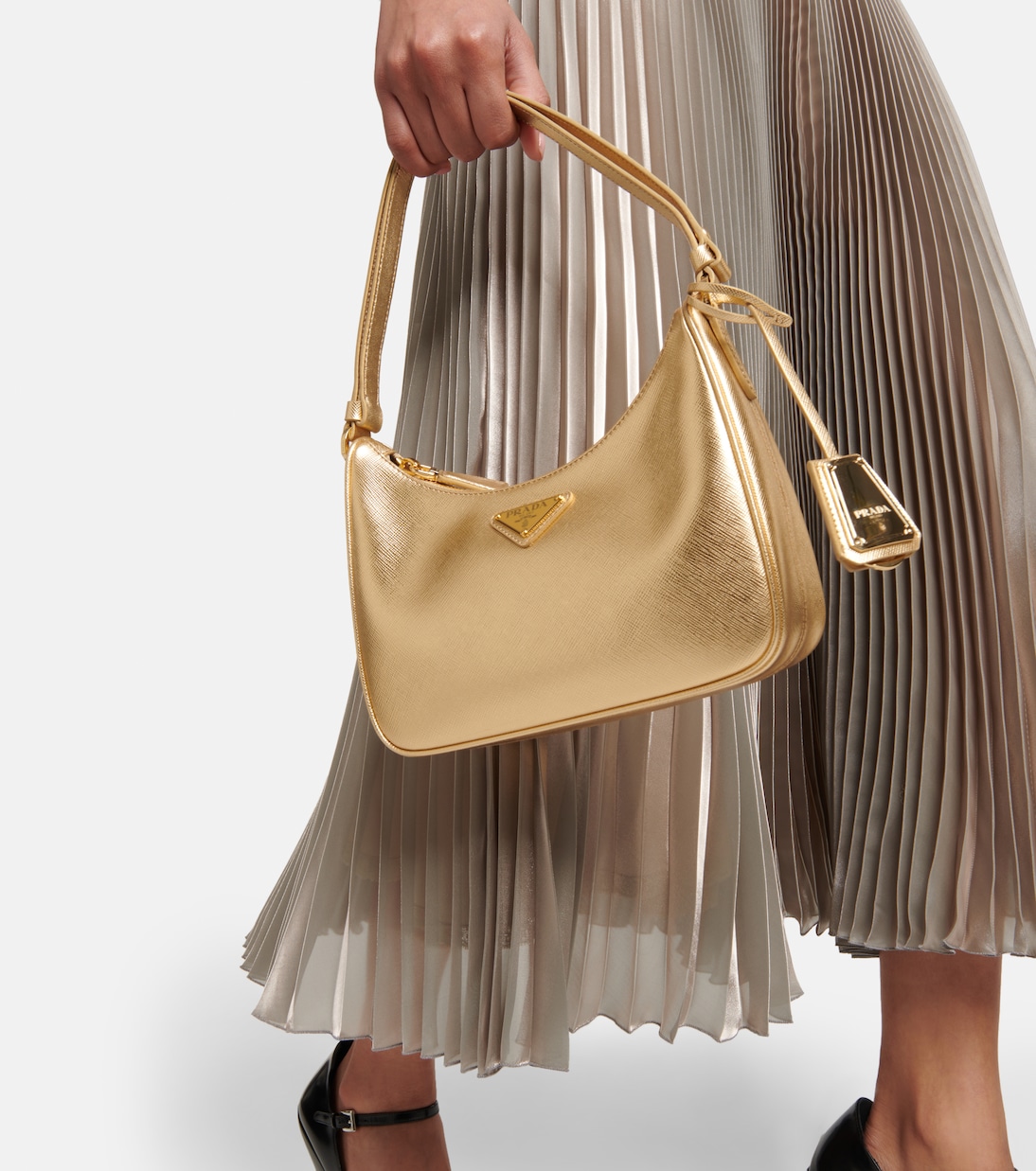 Cleo Mini leather shoulder bag | Prada