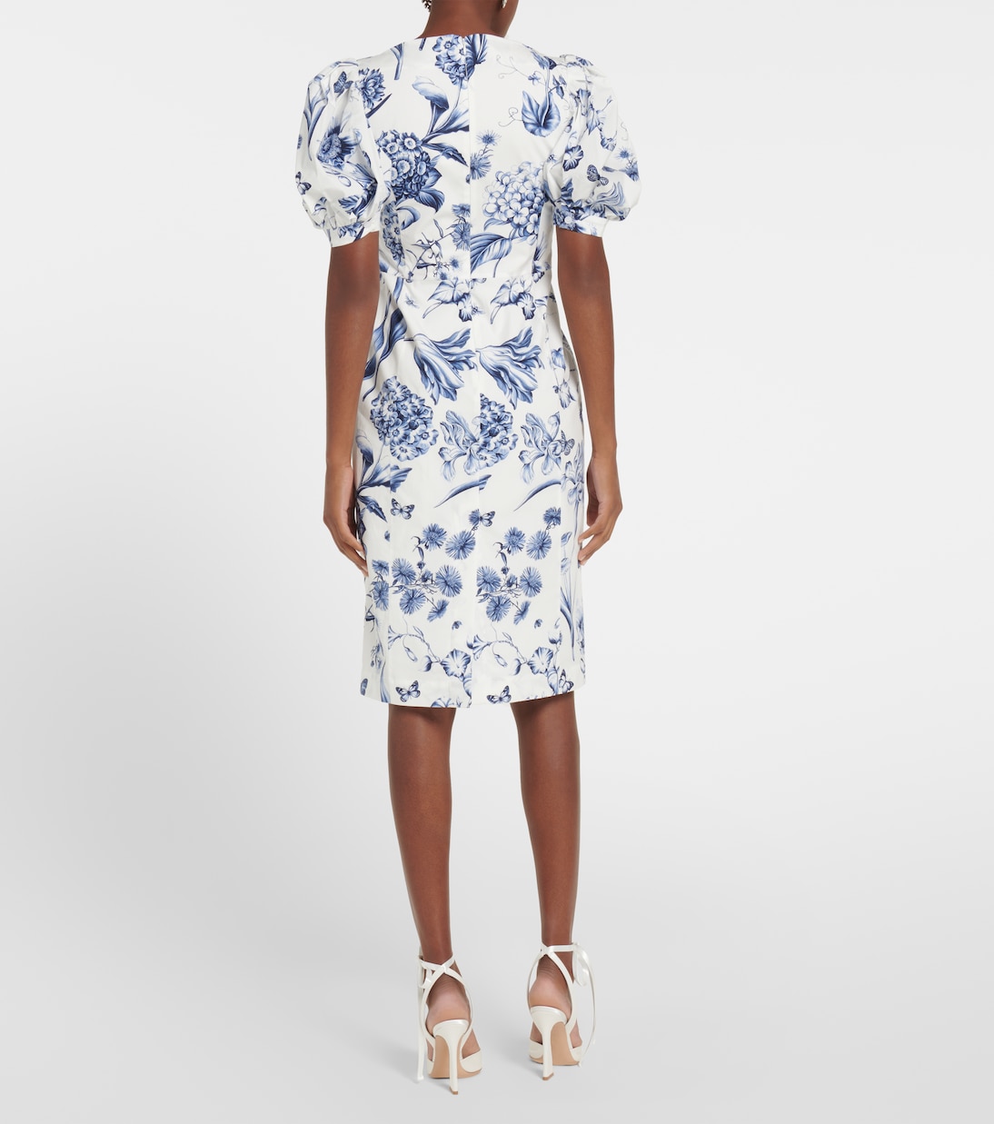 Robe en coton mélangé à fleurs | Oscar de la Renta