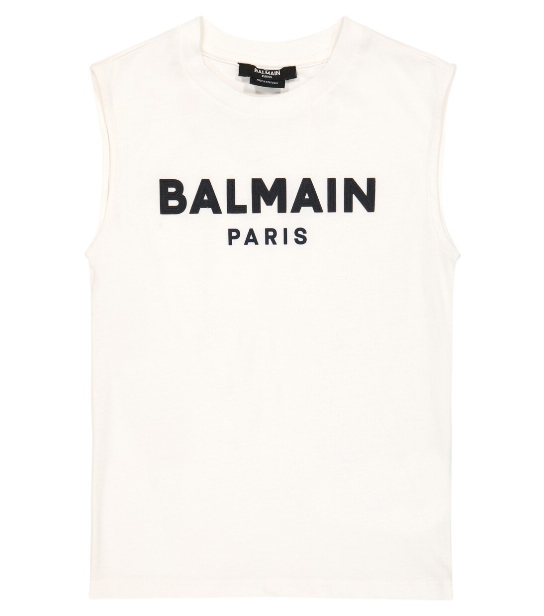 Logo cotton jersey tank top | Balmain Kids