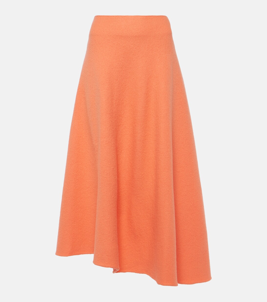 High-rise asymmetric wool midi skirt | Jil Sander