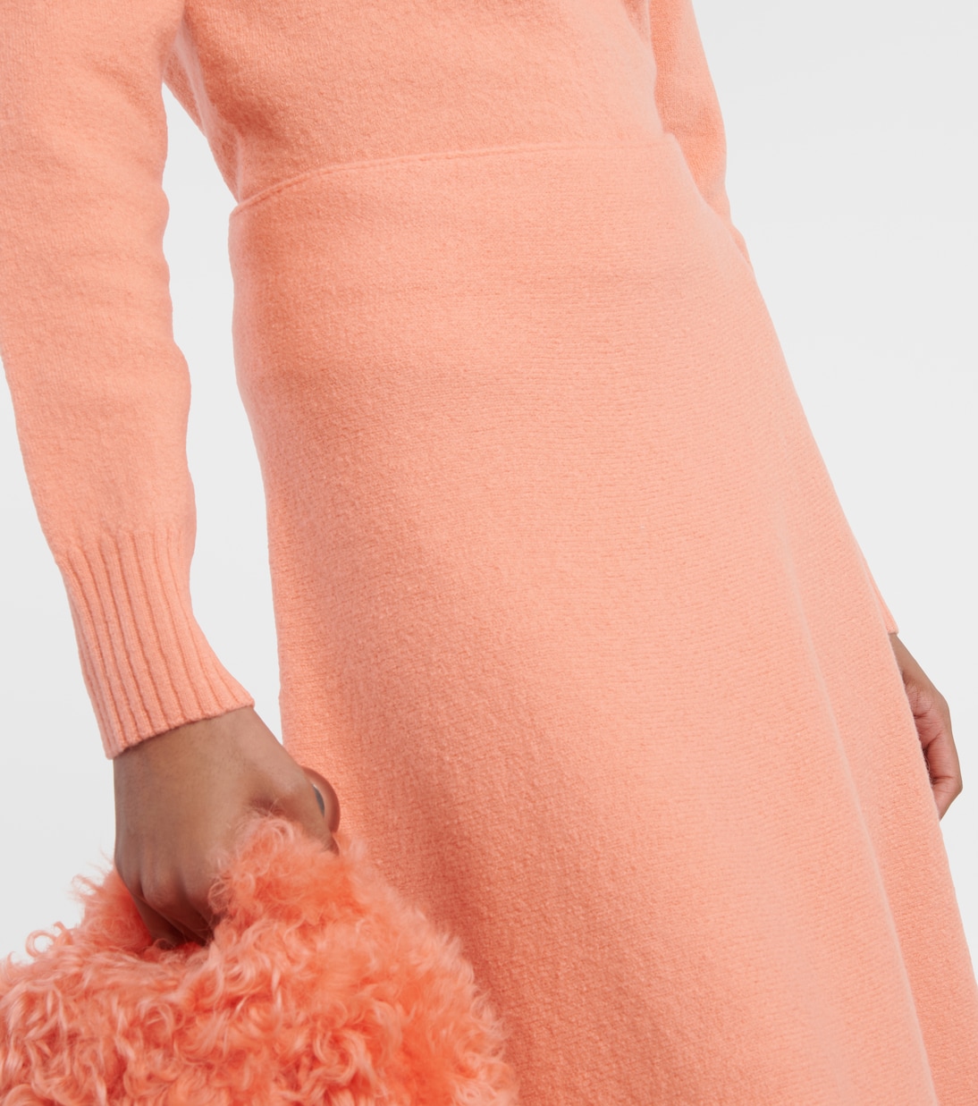 High-rise asymmetric wool midi skirt | Jil Sander