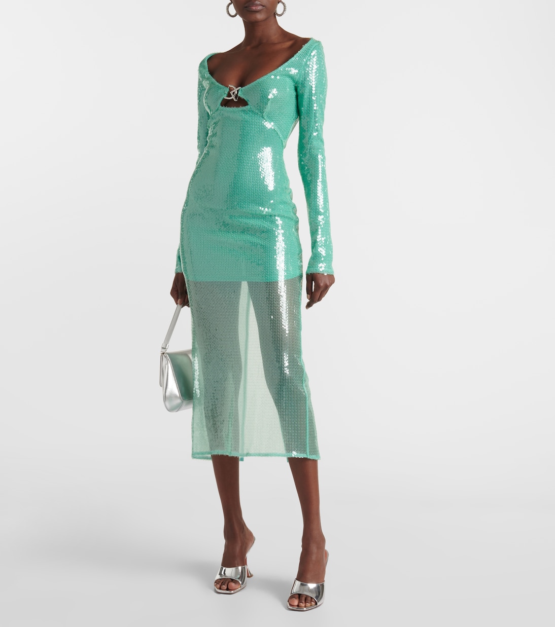 Robe midi à sequins | David Koma