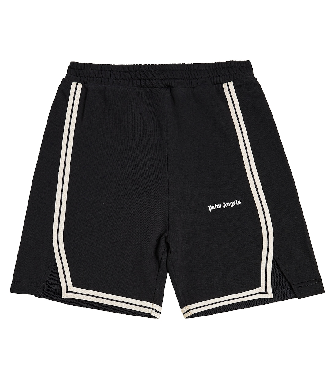 Logo striped cotton jersey shorts | Palm Angels Kids