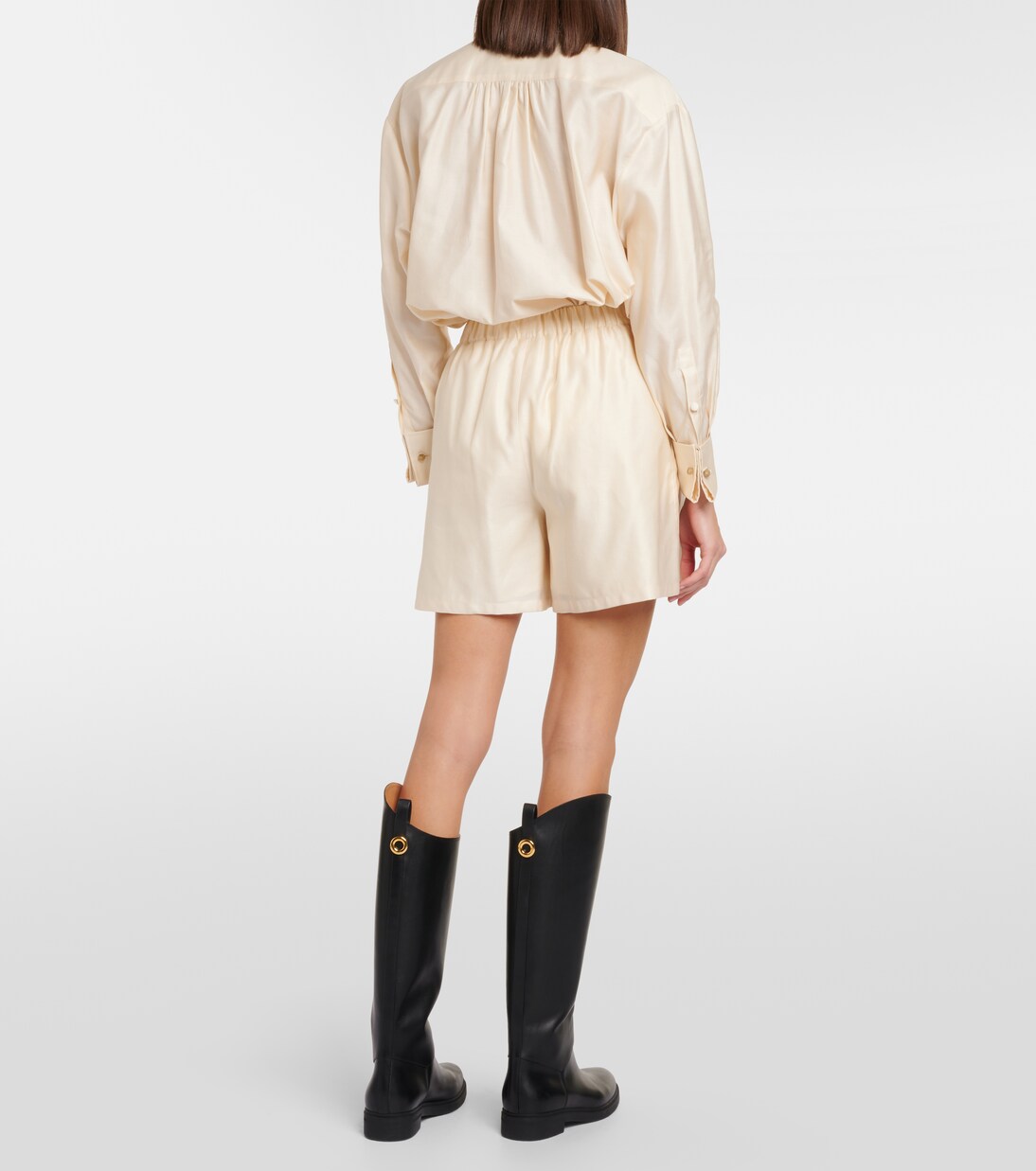 High-Rise Shorts Piadena aus Baumwolle | Max Mara