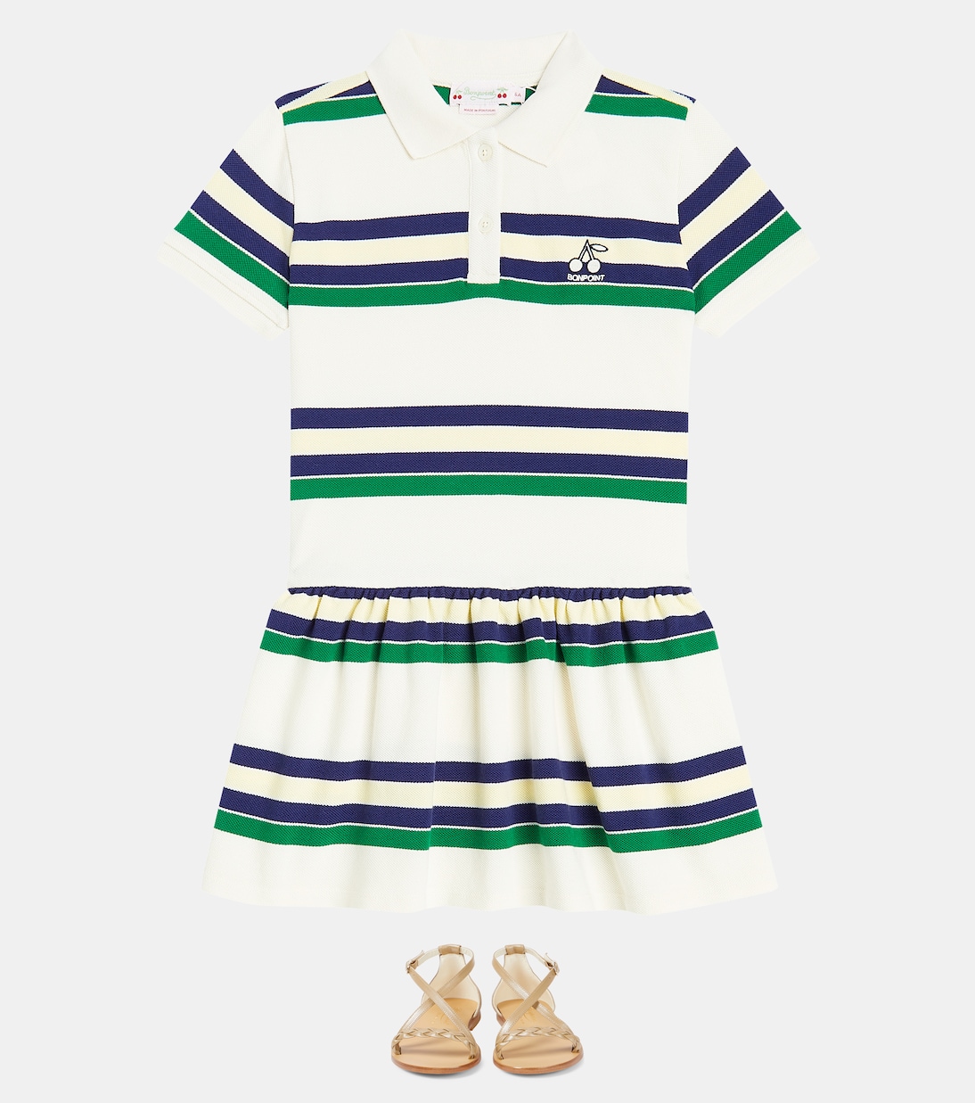 Robe Damia rayée en coton | Bonpoint